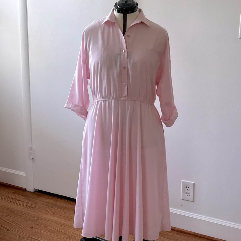 Vintage Original American Shirt Dress in Pale Pink